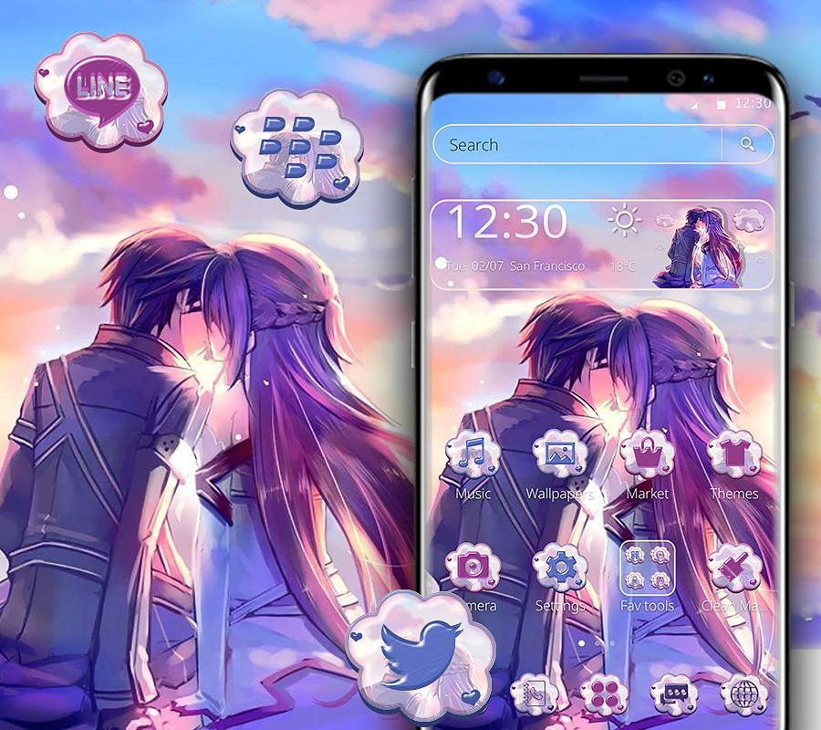 Anime Sunny Love Couple Theme For Android Apk Download