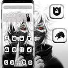 White Anime Boy Theme ikona