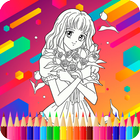 Livre de coloriage anime icône