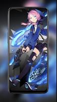 Blue Poison Anime Girl Live Wallpaper imagem de tela 1