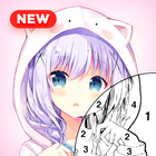 Anime Girl Color by Number simgesi