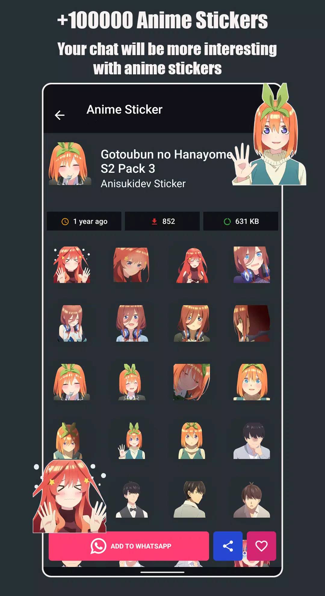 Anime Stickers for WhatsApp-Anime Memes WAStickers para Android