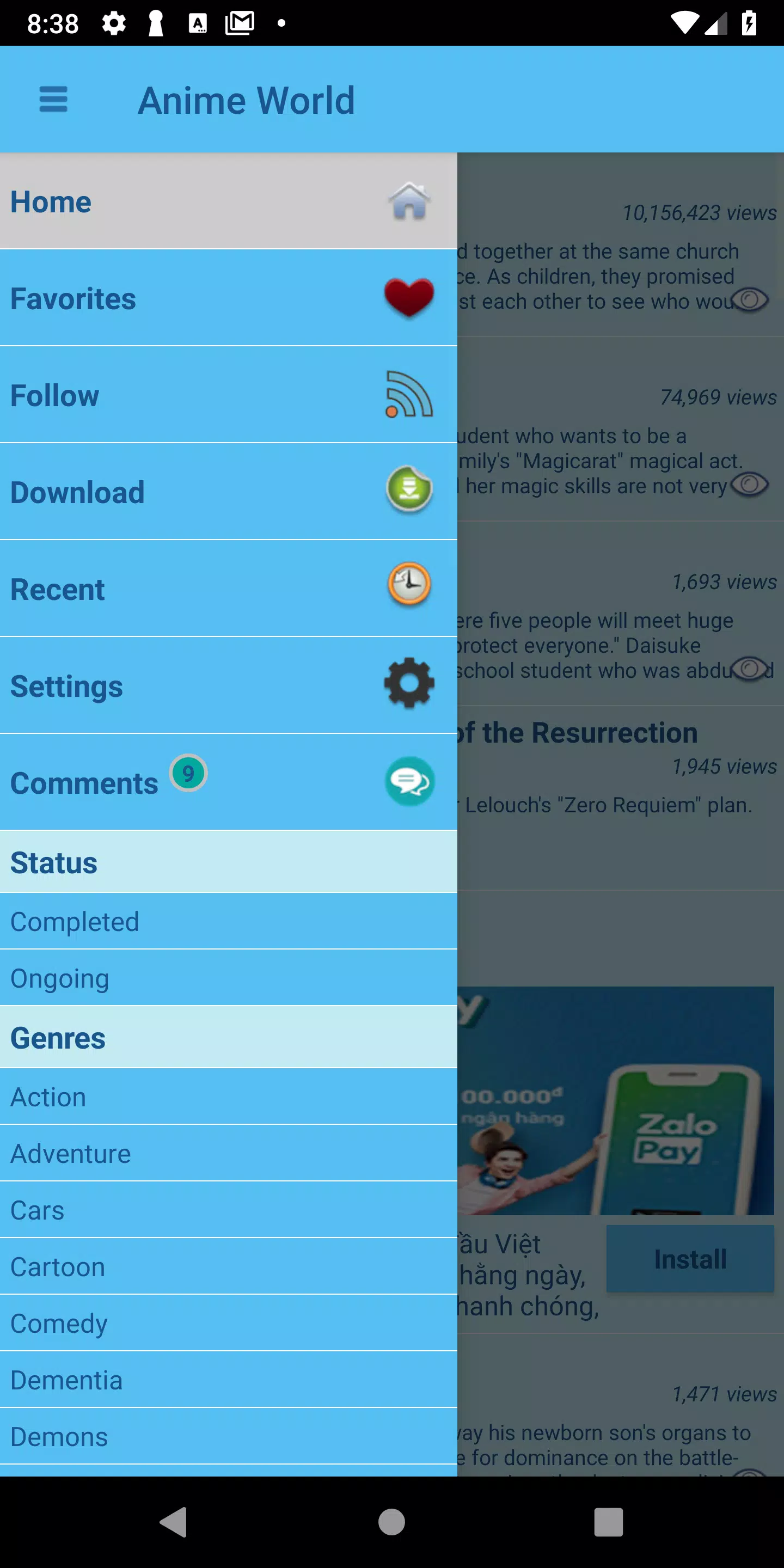 Tải xuống APK Anime World cho Android Tải xuống APK Anime World cho Android