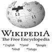 Wikipedia - English, Hindi, Tamil, Telugu, Bengla