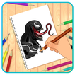 Hoe Superhero Venom te tekenen-icoon
