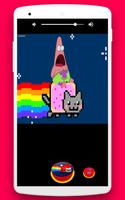 Botão para o meme do gato de nyan Cartaz