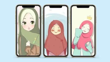 Hijab Cartoon постер