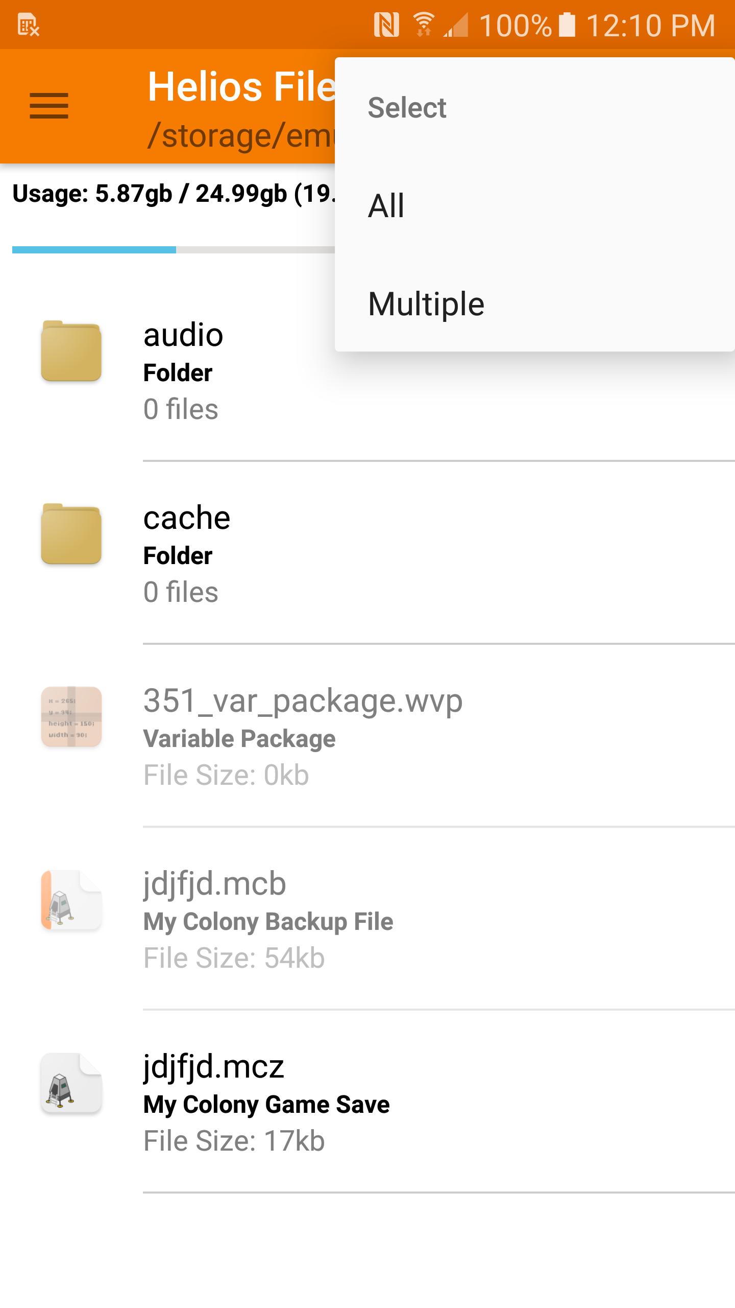 Var packages. File browser.