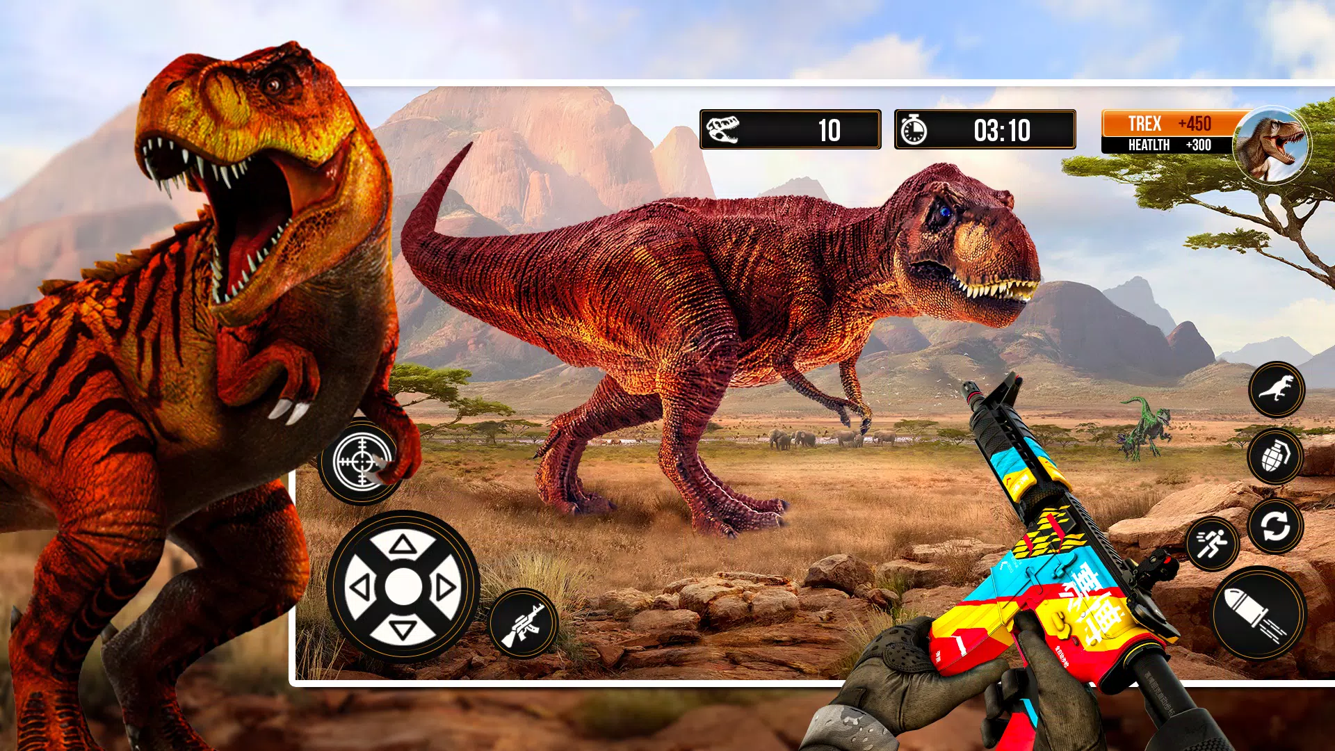 vingança mortal caçador de dinossauros fps jogo - Download do APK para  Android