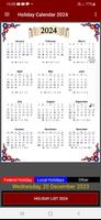 2024 Calendar With Holidays plakat