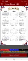 2024 Calendar With Holidays Affiche