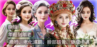 FaceSwap AI: 換臉、老化濾鏡、臉部錯覺、變成卡通