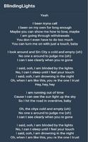 The Weeknd - Blinding Lights Lyrics Affiche