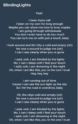 The Weeknd Blinding Lights Lyrics For Android Apk Download