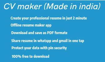 CV maker - Resume Builder (Made in India) Affiche