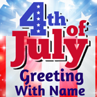 US Independence Day Cards With Name and Photo icône
