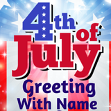 US Independence Day Cards With Name and Photo ikona