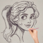 Cours de dessin une princesse icône