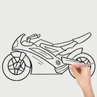 كيفية رسم دراجة نارية أيقونة