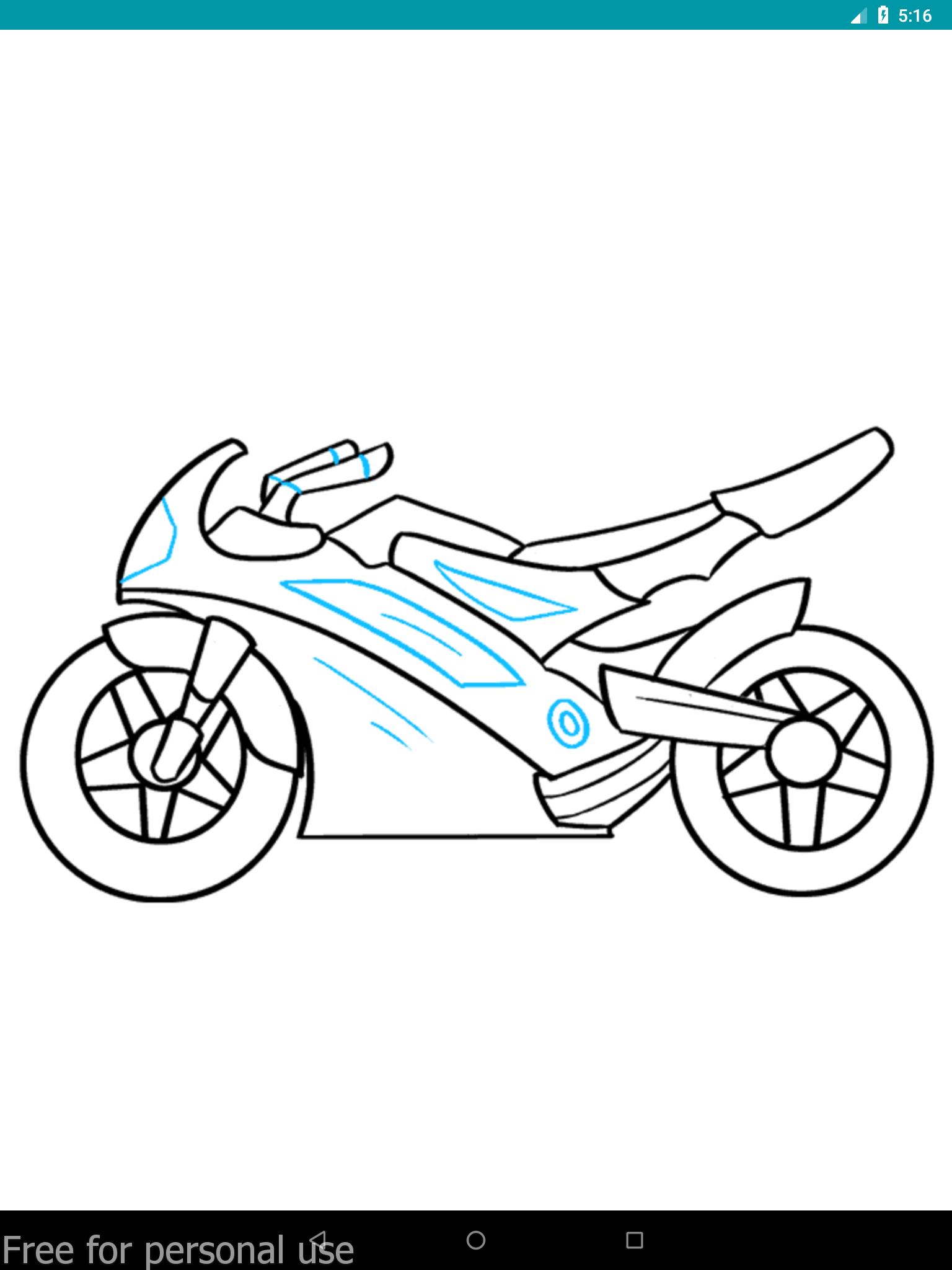 Мотоцикл рисовать для детей