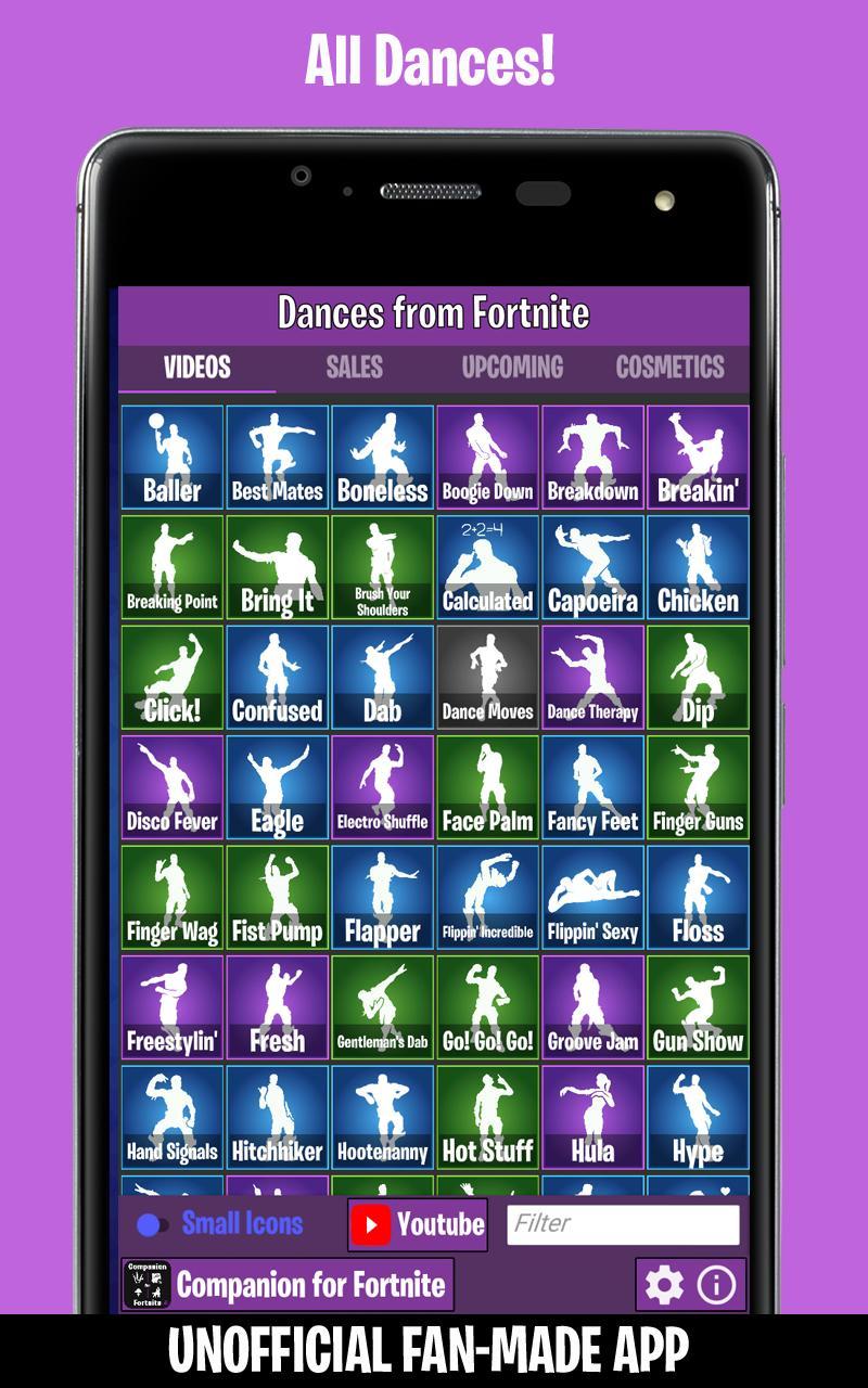 Bailes De Fortnite Emotes Skins Daily Shop For Android - dance emotes for fortnite roblox