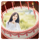 Gâteau d'anniversaire avec nom et photo icône