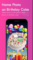 Gâteau d'anniversaire avec nom et photo Affiche