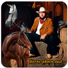 Horse With Man Photo Suit Zeichen