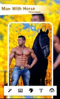 Horse With Man Photo Suit Plakat