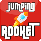 Jumping Rocket to space icon