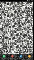Monochrome Flower Pattern Wallpaper HD poster