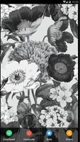 Monochrome Flower Pattern Wallpaper HD screenshot 2