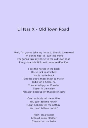 Lil Nas X Old Town Road Lyrics For Android Apk Download - roblox old town road off