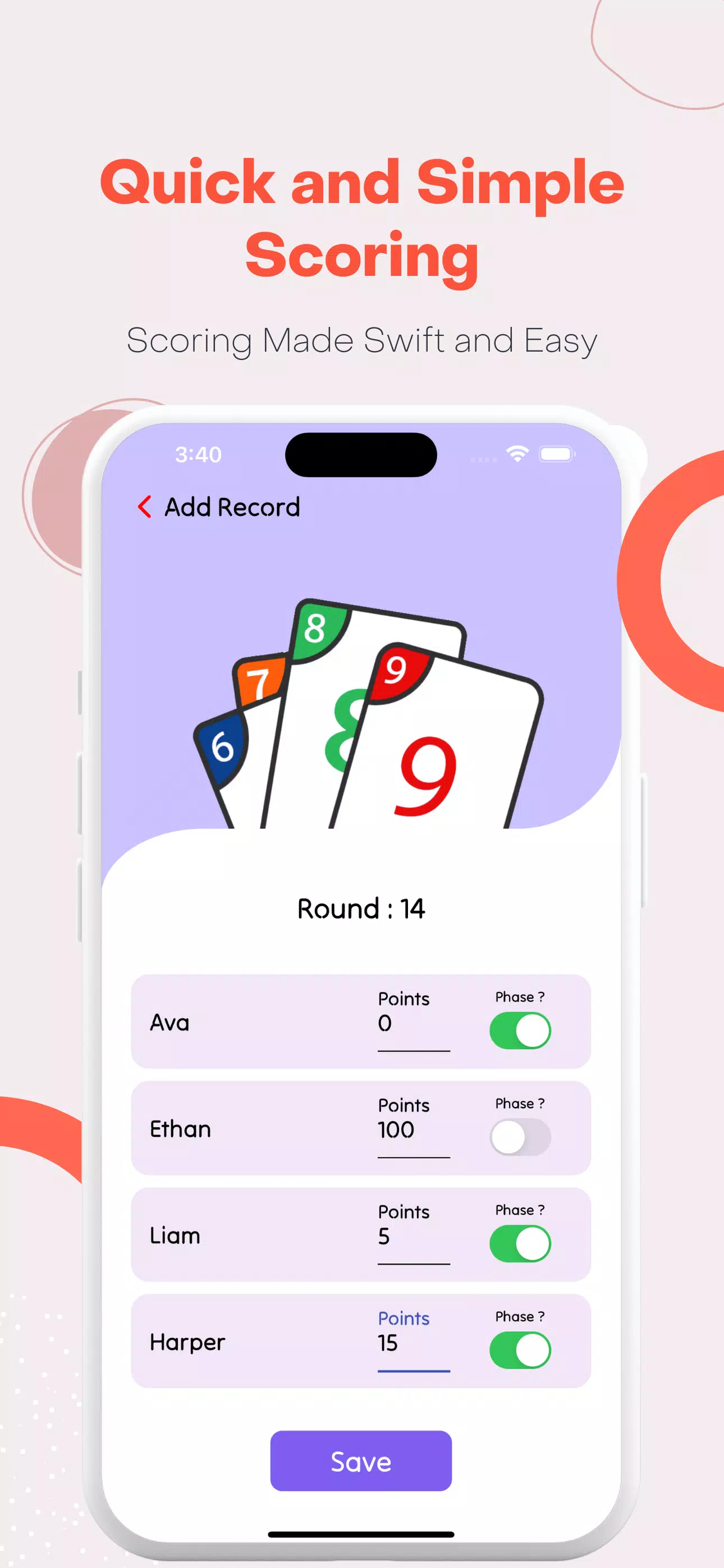 Phase 10 Scoreboard