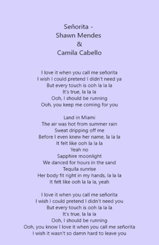 Senorita Shawn Mendes Camila Cabello Lyrics For Android Apk Download
