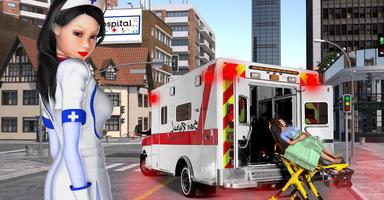 City Rescue Ambulance Driving Affiche