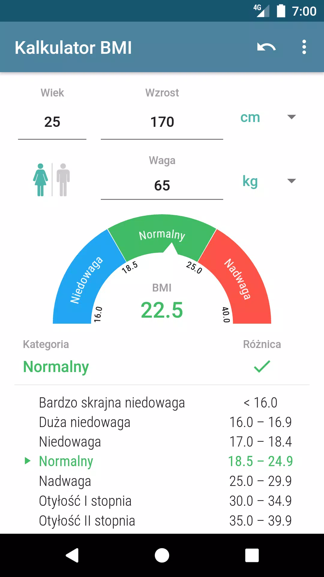 Kalkulator BMI APK do pobrania na Androida