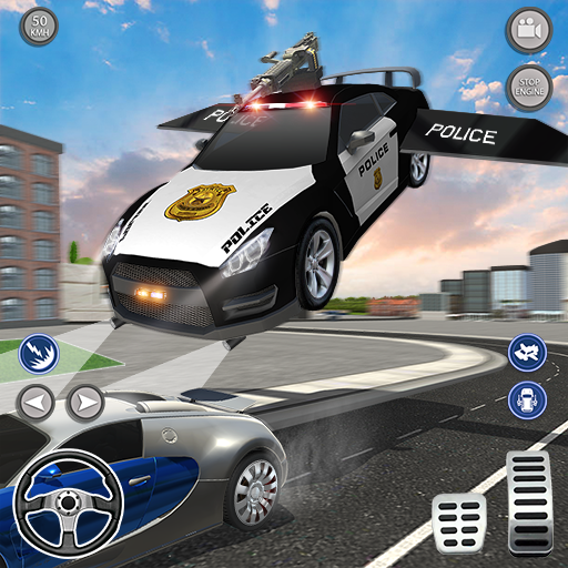 Flying Police Chase Car Driving Simulator