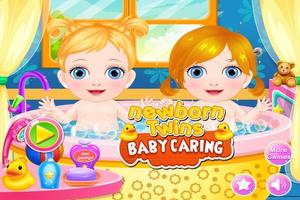 Newborn Twins Baby Caring - Android Game Free! poster