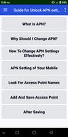 Guide for Unlock APN settings Affiche