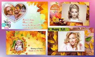Autumn photo frames poster