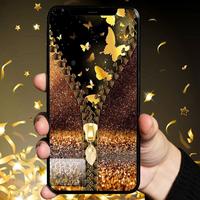 Gold Zipper Lock Screen screenshot 1