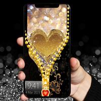 Gold Zipper Lock Screen screenshot 2