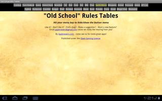 Old School RPG Tables poster