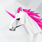 UNICORN Low Poly Puzzle Spiele Zeichen