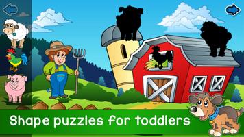 Baby Games Animal Shape Puzzle الملصق