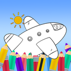 Coloring Book Plane And Bus أيقونة