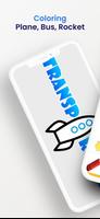 Coloring Book Plane And Bus الملصق