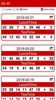 UK 49's Lunchtime &Teatime Results poster