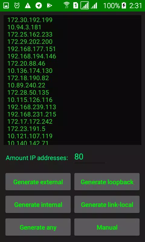 IP addresses generator APK für Android herunterladen